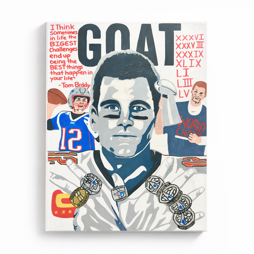 TOM BRADY GOAT PAINTING